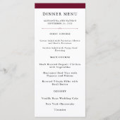 Elegante Couture | Marsala Trouwmenu Menu (Voorkant)