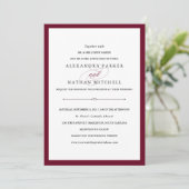 Elegante Couture | Marsala Wedding Kaart (Staand voorkant)