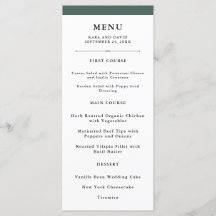 Elegante Couture | Rich Green Wedding Menu