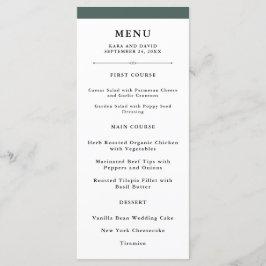 Elegante Couture | Rich Green Wedding Menu