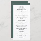 Elegante Couture | Rich Green Wedding Menu (Voorkant / Achterkant)