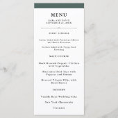 Elegante Couture | Rich Green Wedding Menu (Voorkant)