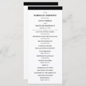 Elegante couture | Zwart-wit huwelijksprogramma Programmakaart (Voorkant / Achterkant)