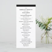 Elegante couture | Zwart-wit huwelijksprogramma Programmakaart (Staand voorkant)