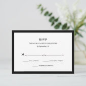 Elegante couture | Zwart-wit RSVP Kaartje (Staand voorkant)