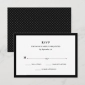 Elegante couture | Zwart-wit RSVP Kaartje (Voorkant / Achterkant)