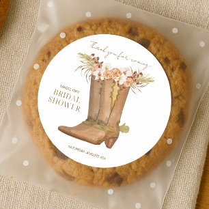 Elegante Cowgirl Laars Bloemige Bedankt Sticker