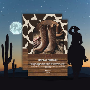 Elegante Cowgirl Laarzen Baby Borrel Informatiekaartje