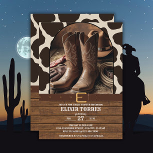 Elegante Cowgirl Laarzen Baby Borrel Kaart