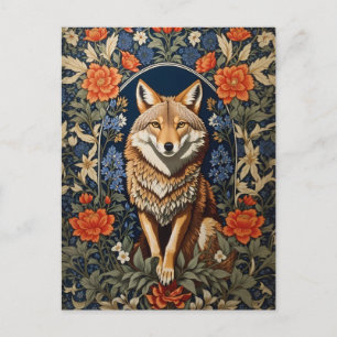 Elegante Coyote William Morris Geïnspireerd Briefkaart