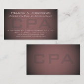 Elegante CPA gecertificeerde openbare accountant Visitekaartje (Voorkant / Achterkant)