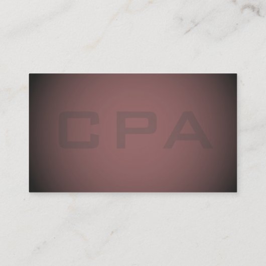 Elegante CPA gecertificeerde openbare accountant Visitekaartje (Achterkant)