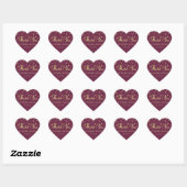 Elegante CRANBERRY Gold bruiloft hart dank u Sticker (Vel)