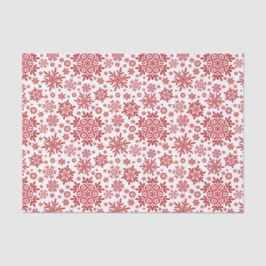 Elegante Cranberry Sneeuwvlok (Wit) Tissuepapier (Voorkant)