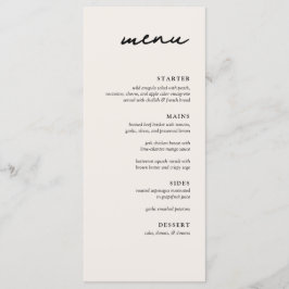 Elegante Cream & Black Modern Wedding Dinner Menu