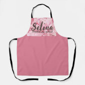 Elegante Cream Blush Roze Bloemen Make-up Artiest Schort (Voorkant)