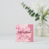 Elegante Cream Blush Roze Bloemen Make-up Studio Aanbevelingskaartje (Staand voorkant)