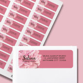 Elegante Cream Blush Roze Bloemen Make-up Studio Etiket