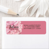 Elegante Cream Blush Roze Bloemen Make-up Studio Etiket (Insitu)