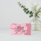 Elegante Cream Blush Roze Bloemen Make-up Studio Klantenkaartje (Staand voorkant)