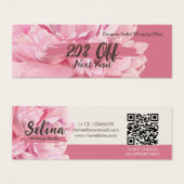 Elegante Cream Blush Roze Bloemen Make-up Studio Mini Visitekaartjes (Voorkant /achterkant)