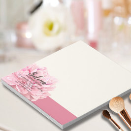 Elegante Cream Blush Roze Bloemen Make-up Studio Notitieblok