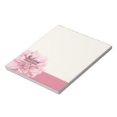 Elegante Cream Blush Roze Bloemen Make-up Studio Notitieblok (Linkerzijde)