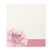 Elegante Cream Blush Roze Bloemen Make-up Studio Notitieblok (Voorkant)
