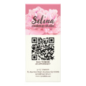 Elegante Cream Blush Roze Bloemen Make-up Studio Reclamekaart (Voorkant)