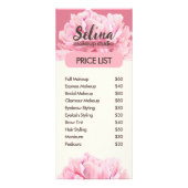 Elegante Cream Blush Roze Bloemen Make-up Studio Reclamekaart (Achterkant)