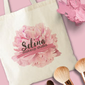 Elegante Cream Blush Roze Bloemen Make-up Studio Tote Bag