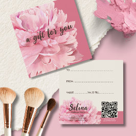 Elegante Cream Blush Roze Bloemen Make-up Studio Vierkante Visitekaartjes