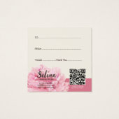 Elegante Cream Blush Roze Bloemen Make-up Studio Vierkante Visitekaartjes (Achterkant)