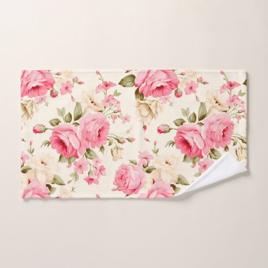  Elegante  Cream Blush Roze Rozen Bad Handdoek (Handdoek)