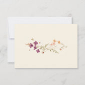 Elegante Cream Boho Wildflower Bruiloft RSVP Kaartje (Achterkant)
