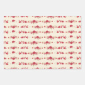 Elegante Cream Christmas Red Botanische Vakantie Inpakpapier Vel (Voorkant)