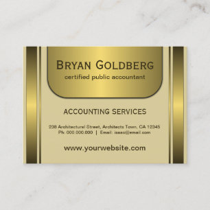 Elegante Cream en Goud Bord Grote CPA Accountant Visitekaartje