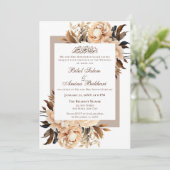 Elegante Cream en Tan Floral Islamitische bruiloft Kaart (Staand voorkant)