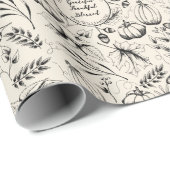 Elegante Cream Herfst Oogst Pompoenen Custom Cadeaupapier (Rol Hoek)
