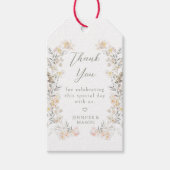 Elegante Cream Meadow Wildflower Bruiloft Dank u Cadeaulabel (Voorkant)