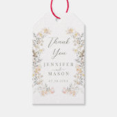 Elegante Cream Meadow Wildflower Bruiloft Dank u Cadeaulabel (Voorkant)