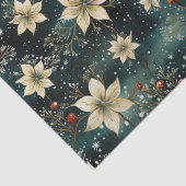 Elegante Cream Poinsettia Kerstmis Decoupage Tissuepapier (Detail)