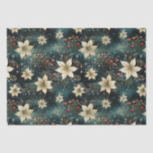 Elegante Cream Poinsettia Kerstmis Decoupage Tissuepapier (Voorkant)