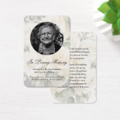 Elegante Cream Rozen Foto Memorial Prayer Kaarten Visitekaartje (Bureau)