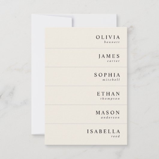 Elegante Cream Trouwnaam Plaats Kaarten (Voorkant)