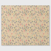 Elegante Crème Beige FLORAL Cadeaupapier (Vlak)