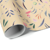 Elegante Crème Beige FLORAL Cadeaupapier (Rol Hoek)