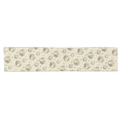 Elegante  Crème Beige Rozen Floral Pattern Korte Tafelloper (Horizontaal)