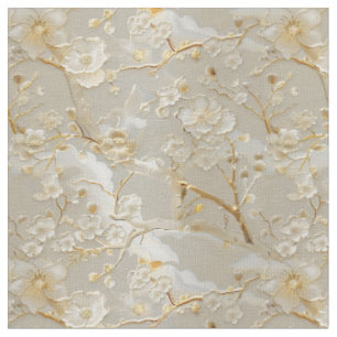 Elegante crème bloem cloisonné stof