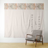 Elegante Crème Bloemenweelde Wandkleed (In Situ (horizontaal))